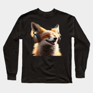 Smiling Musical Fox Long Sleeve T-Shirt